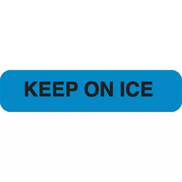 KEEP ON ICE Phlebotomy/Specimen Receiving Labels MarketLab Keep On Ice Label, Sky Blue PK1000 ,1000 / pk
