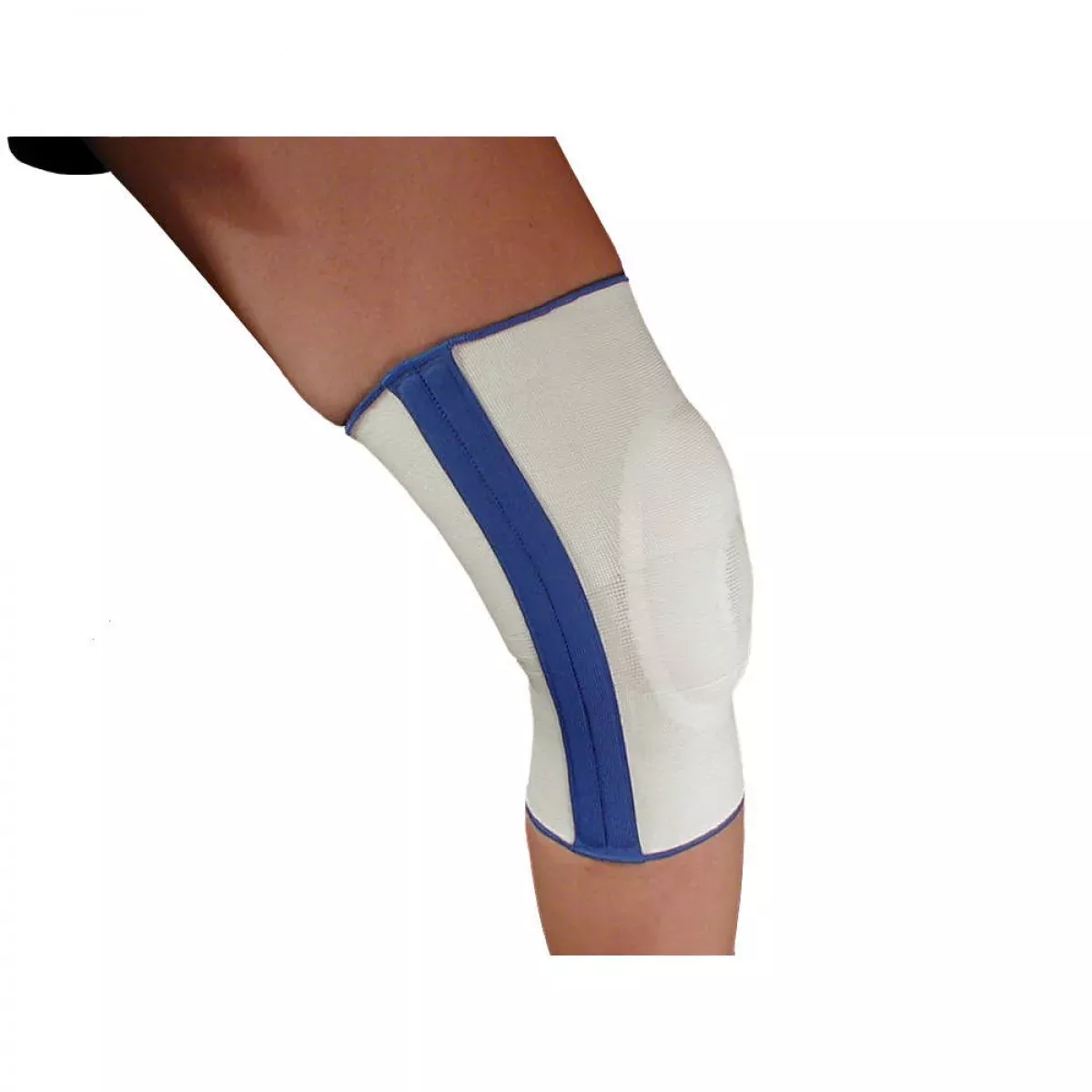 Knee Support Closed Patella Sleeve, Visco Gel Elastic White Large - 1 Each