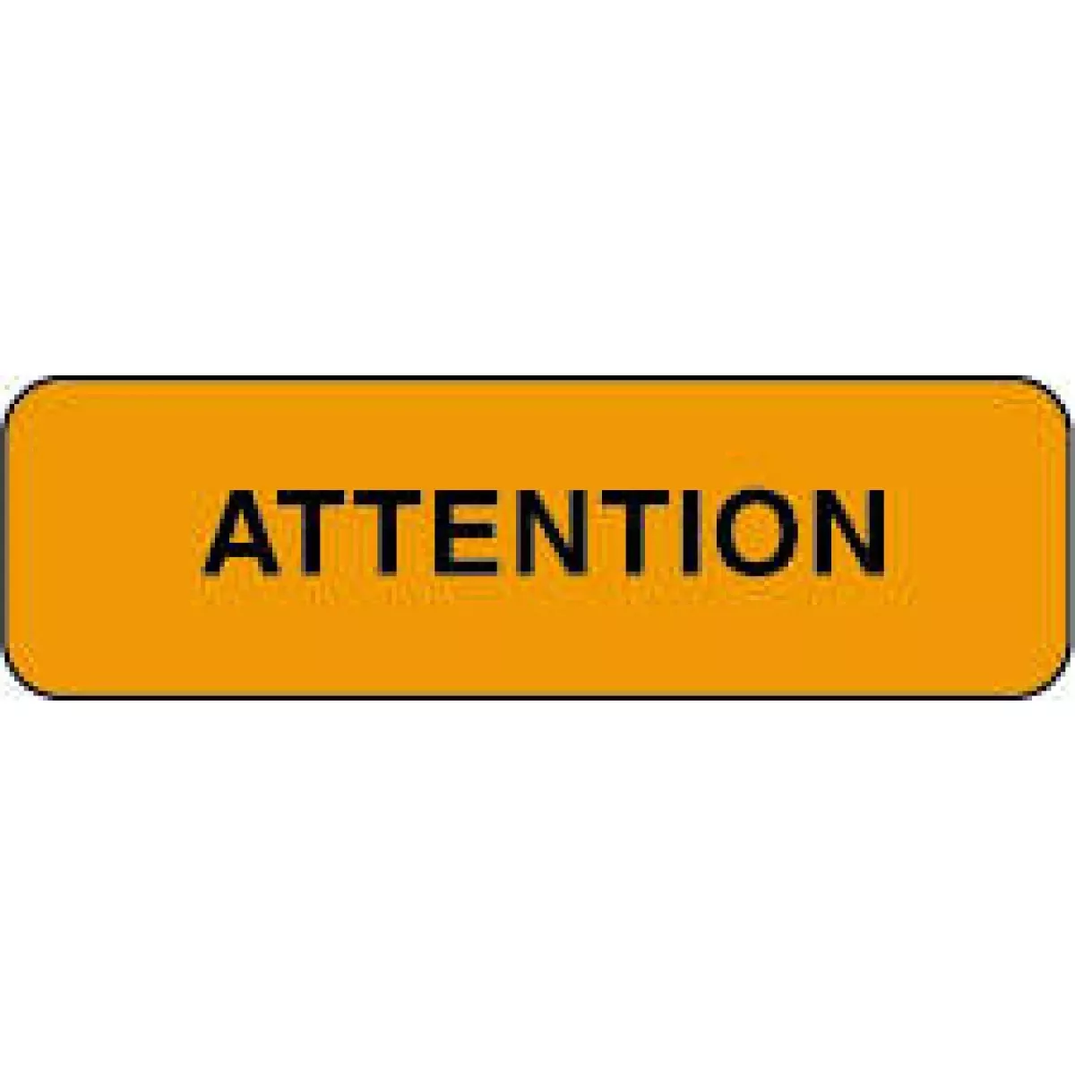 Lab Communication Label (Paper, Permanent) Attention 1 1/4" X 3/8" Fluorescent Orange - 1000 Per Roll