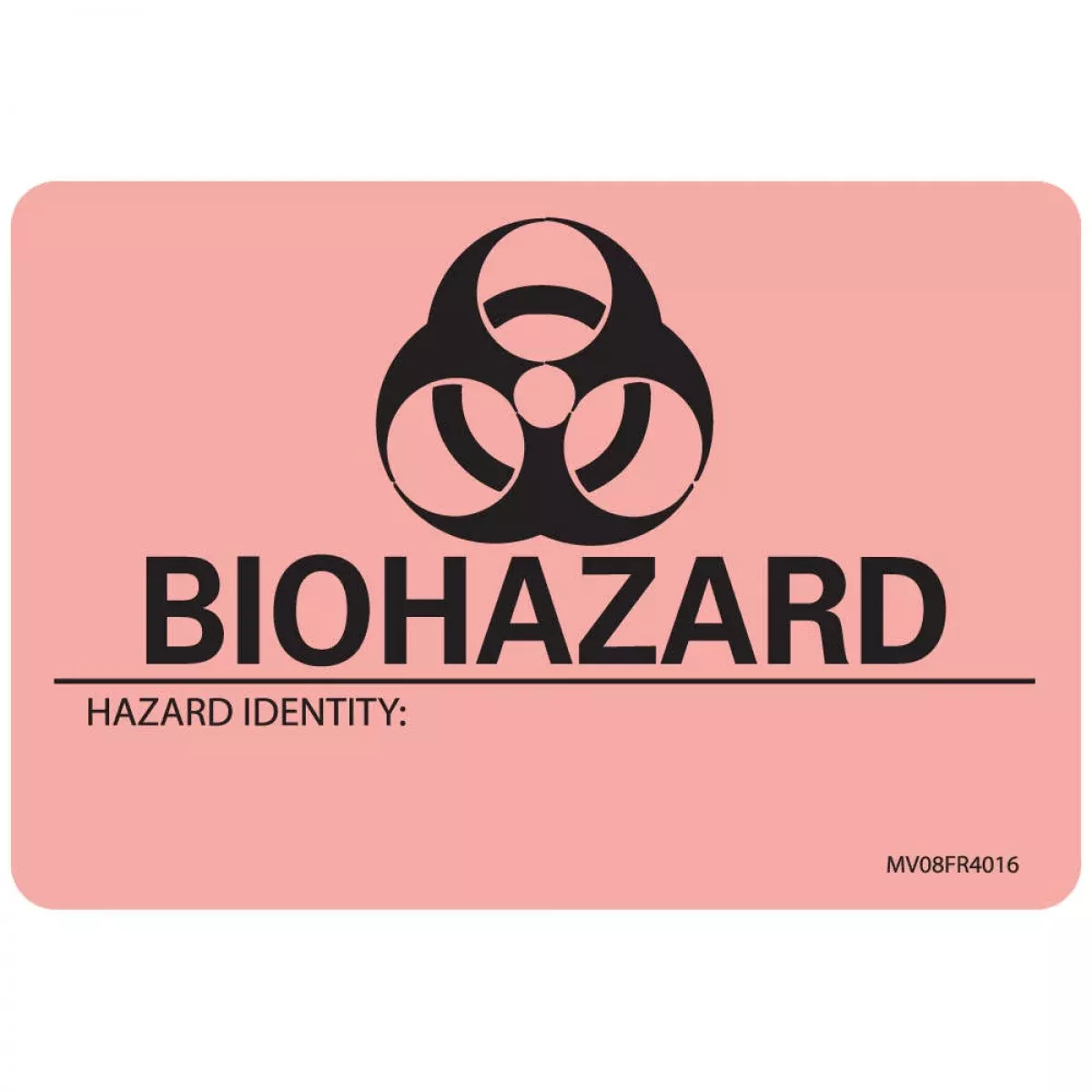 Lab Communication Label (Paper, Permanent) Biohazard Hazard 2" 15/16" X 2 Fluorescent Red - 333 Per Roll
