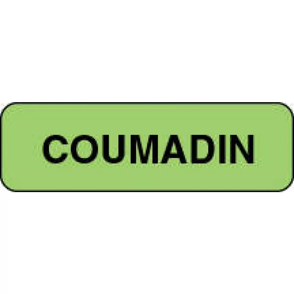 Lab Communication Label (Paper, Permanent) Coumadin 1 1/4" X 3/8" Fluorescent Green - 1000 Per Roll