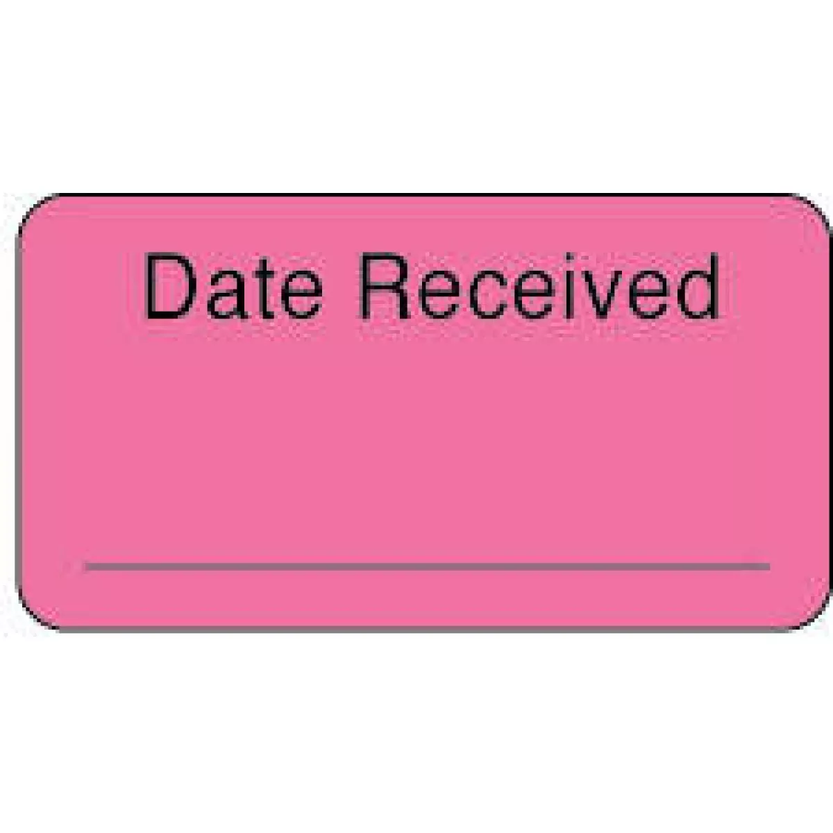 Lab Communication Label (Paper, Permanent) Date Received 1 5/8" X 7/8" Fluorescent Pink - 1000 Per Roll