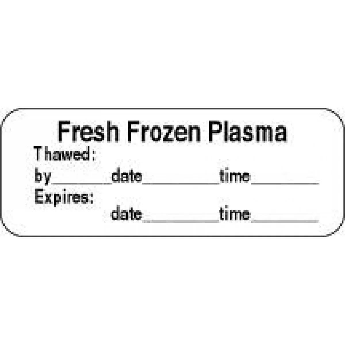 Lab Communication Label (Paper, Permanent) Fresh Frozen Plasma 2" X 3/4" White - 1000 Per Roll