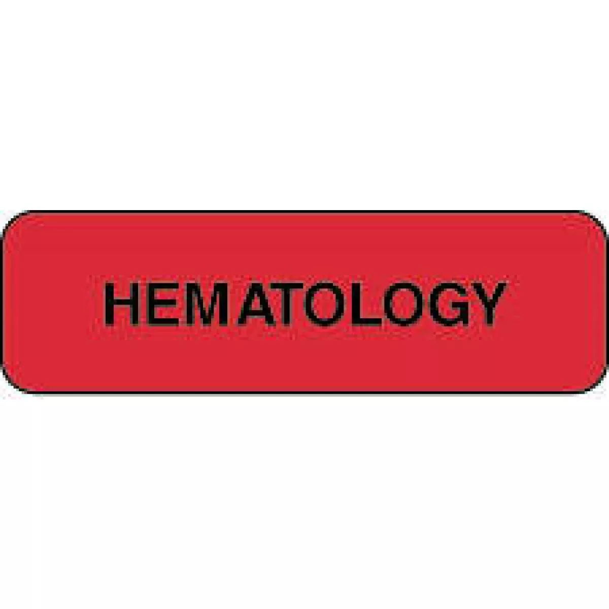 Lab Communication Label (Paper, Permanent) Hematology 1 1/4" X 3/8" Fluorescent Red - 1000 Per Roll