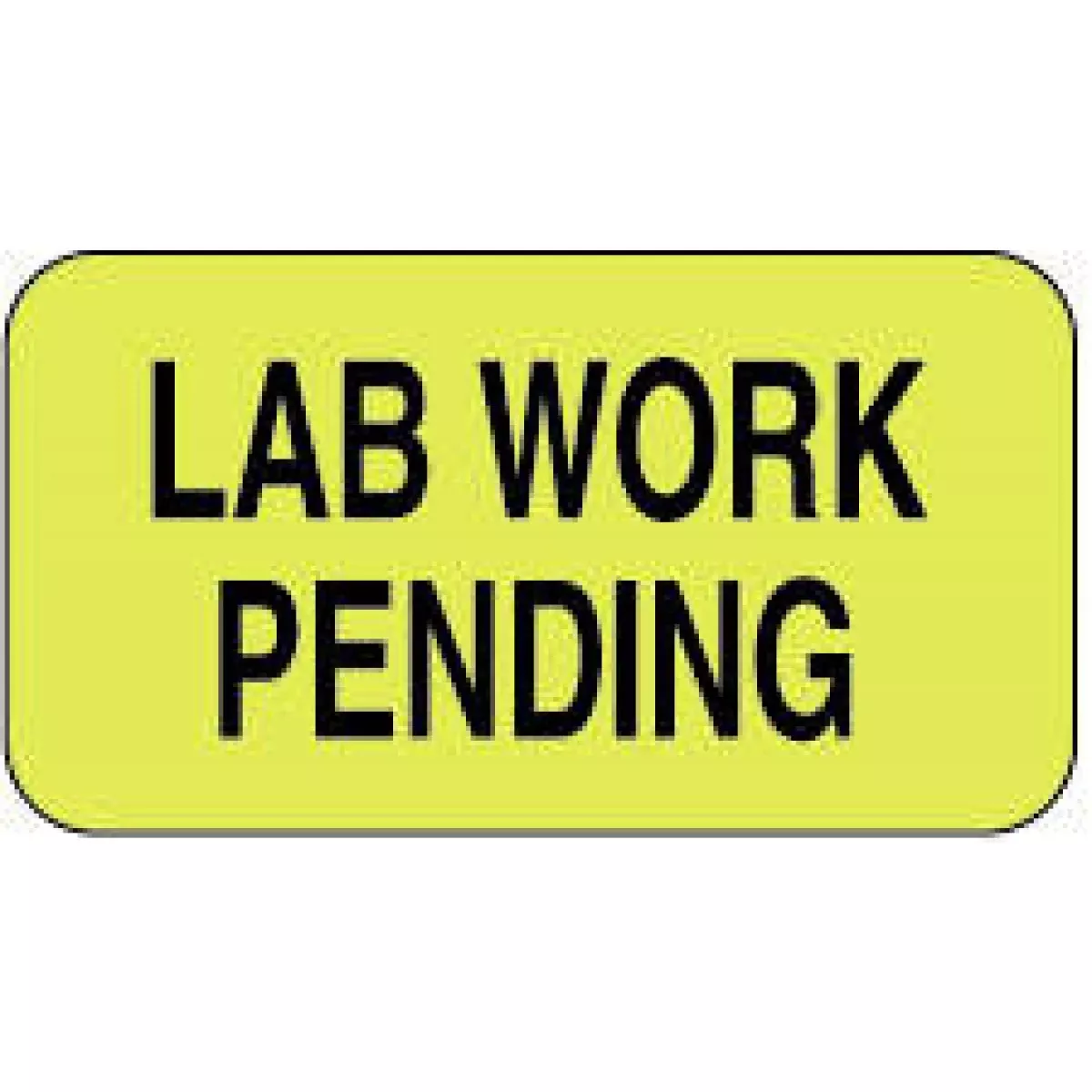 Lab Communication Label (Paper, Permanent) Lab Work Pending 1 5/8" X 7/8" Fluorescent Yellow - 1000 Per Roll