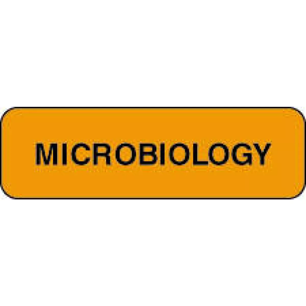 Lab Communication Label (Paper, Permanent) Microbiology 1 1/4" X 3/8" Fluorescent Orange - 1000 Per Roll