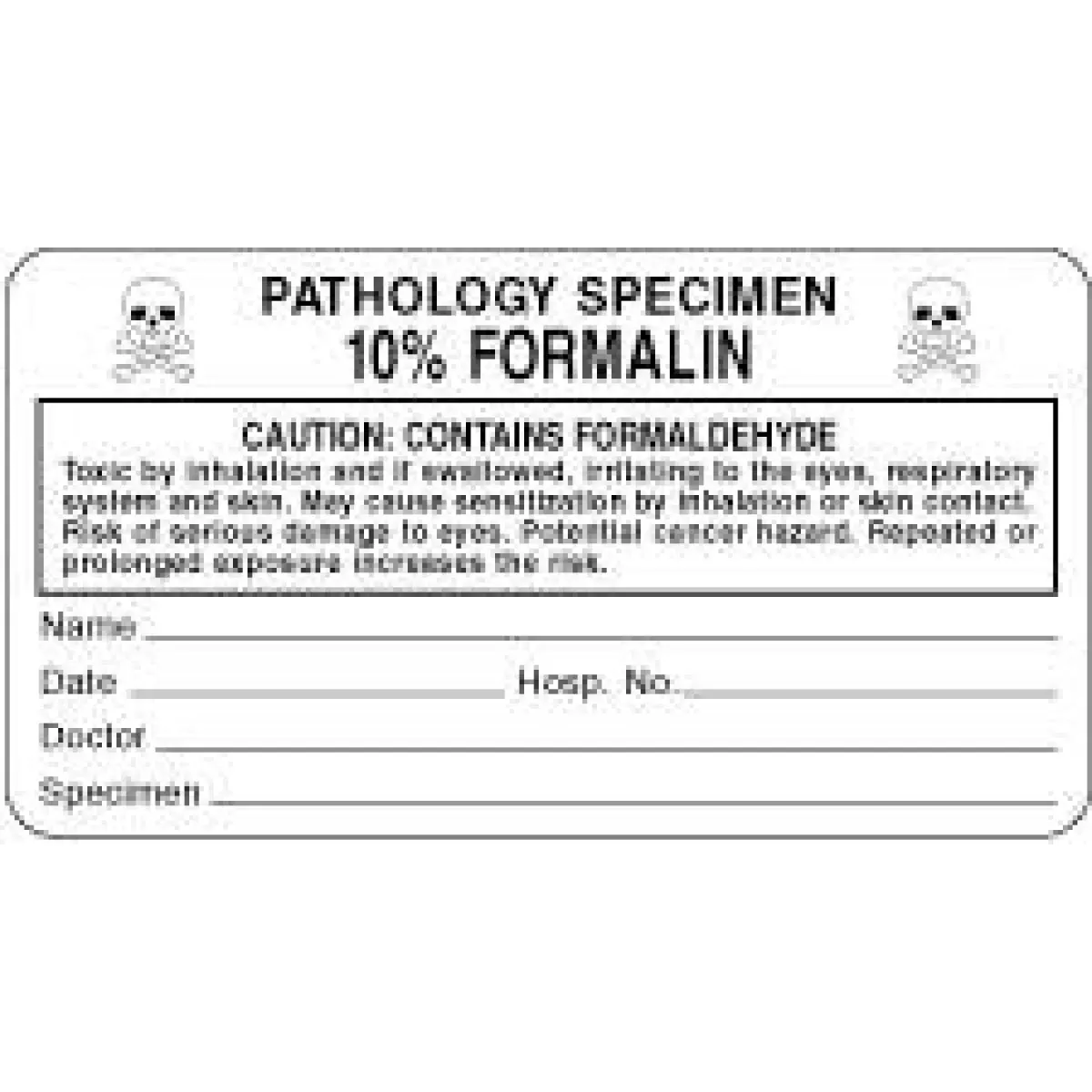 Lab Communication Label (Paper, Permanent) Pathology Specimen 3" X 1 5/8" White - 1000 Per Roll