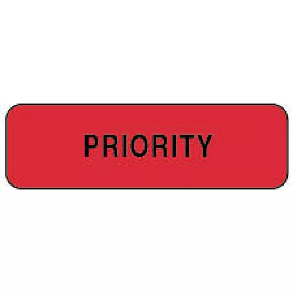 Lab Communication Label (Paper, Permanent) Priority 1 1/4" X 3/8" Fluorescent Red - 1000 Per Roll