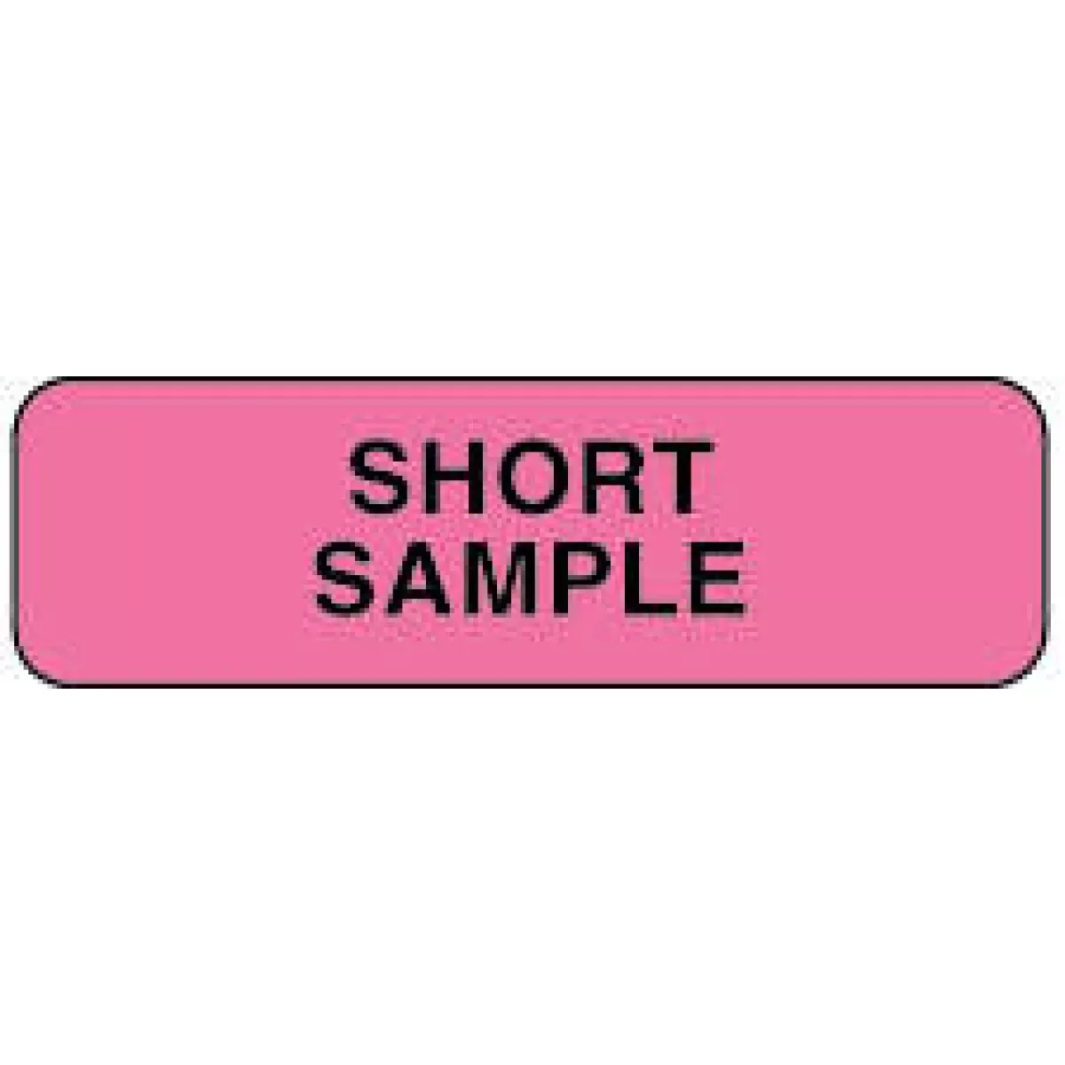 Lab Communication Label (Paper, Permanent) Short Sample 1 1/4" X 3/8" Fluorescent Pink - 1000 Per Roll