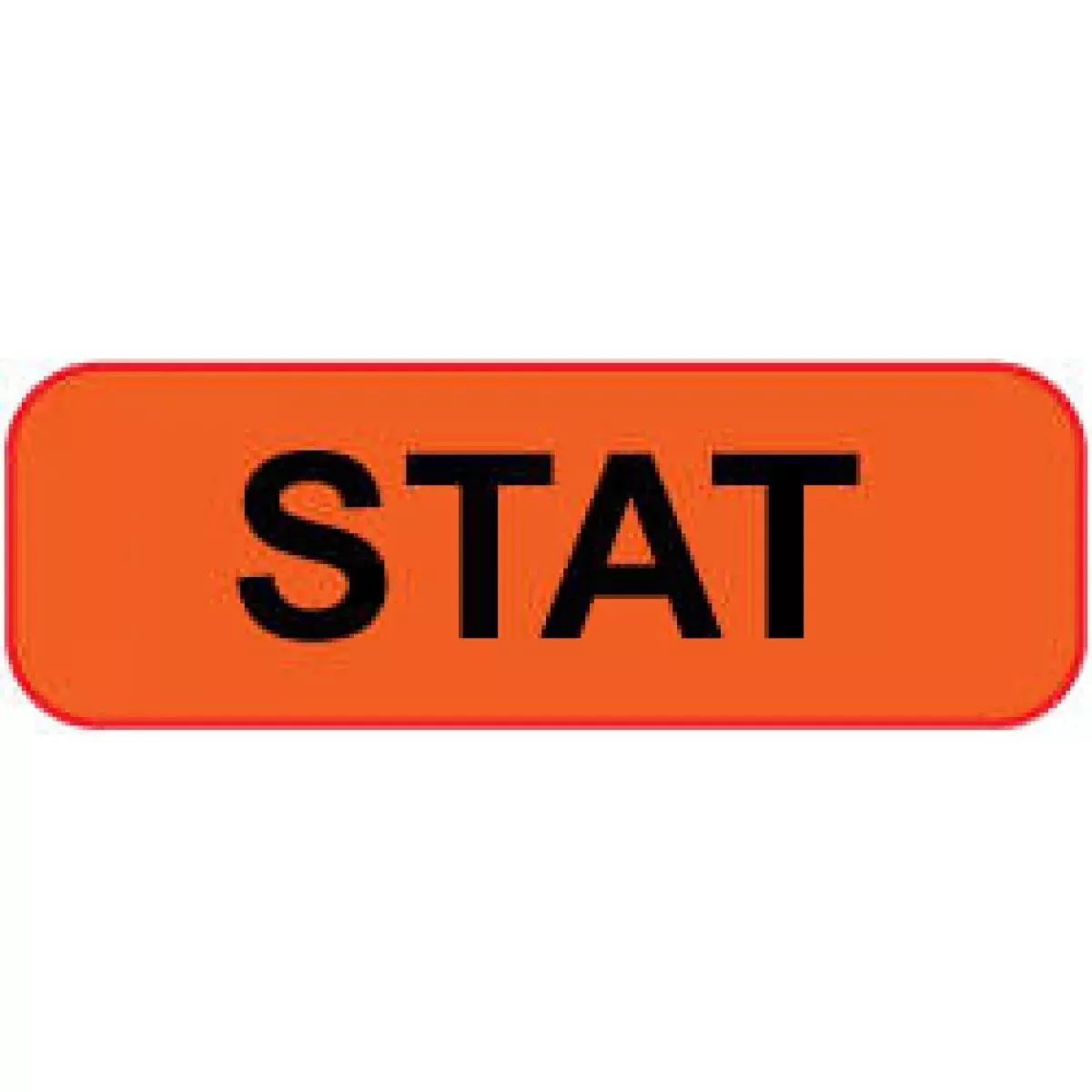 Lab Communication Label (Paper, Permanent) Stat 1 1/2" X 1/2" Fluorescent Red - 1000 Per Roll