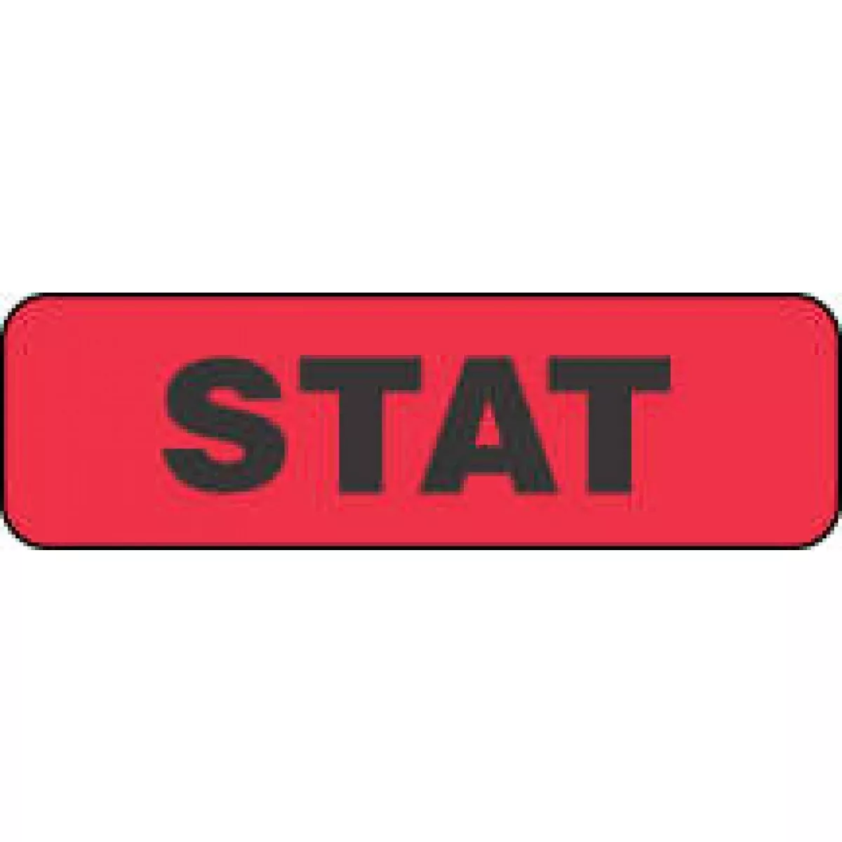 Lab Communication Label (Paper, Permanent) Stat 1 1/4" X 3/8" Fluorescent Red - 1000 Per Roll