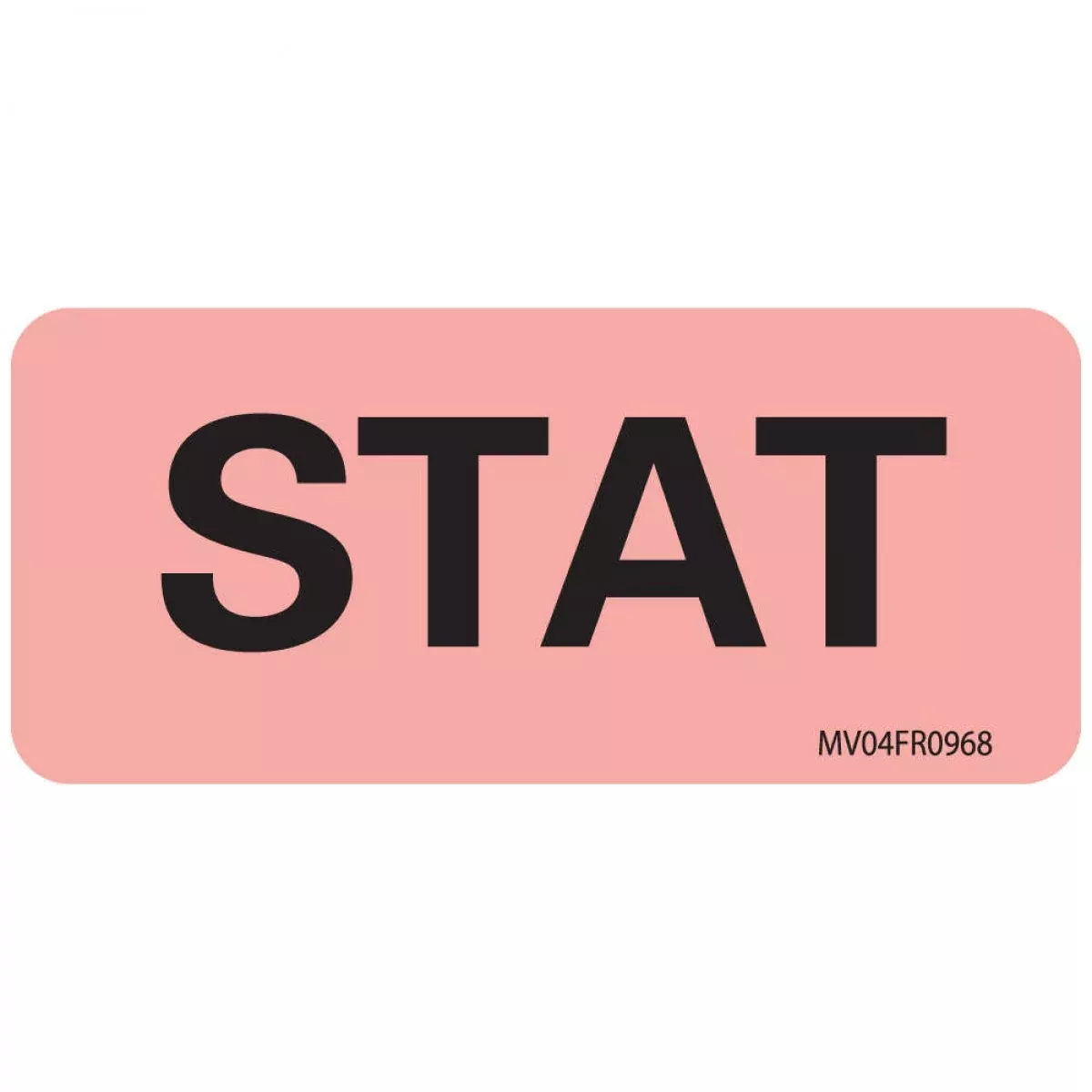 Lab Communication Label (Paper, Permanent) Stat 2 1/4" X 1 Fluorescent Red - 420 Per Roll
