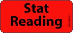 Lab Communication Label (Paper, Permanent) Stat Reading 2 1/4" X 1 Fluorescent Red - 420 Per Roll