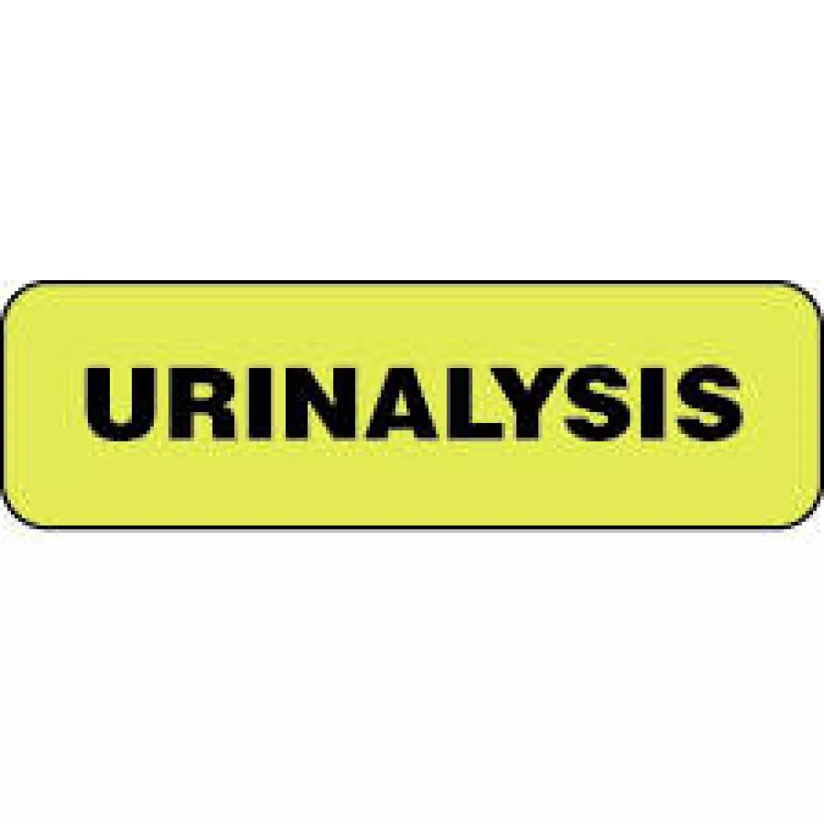 Lab Communication Label (Paper, Permanent) Urinalysis 1 1/4" X 3/8" Fluorescent Yellow - 1000 Per Roll