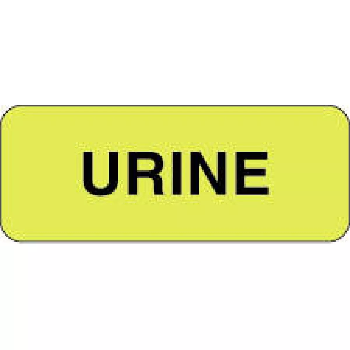 Lab Communication Label (Paper, Permanent) Urine 2 1/4" X 7/8" Fluorescent Yellow - 1000 Per Roll