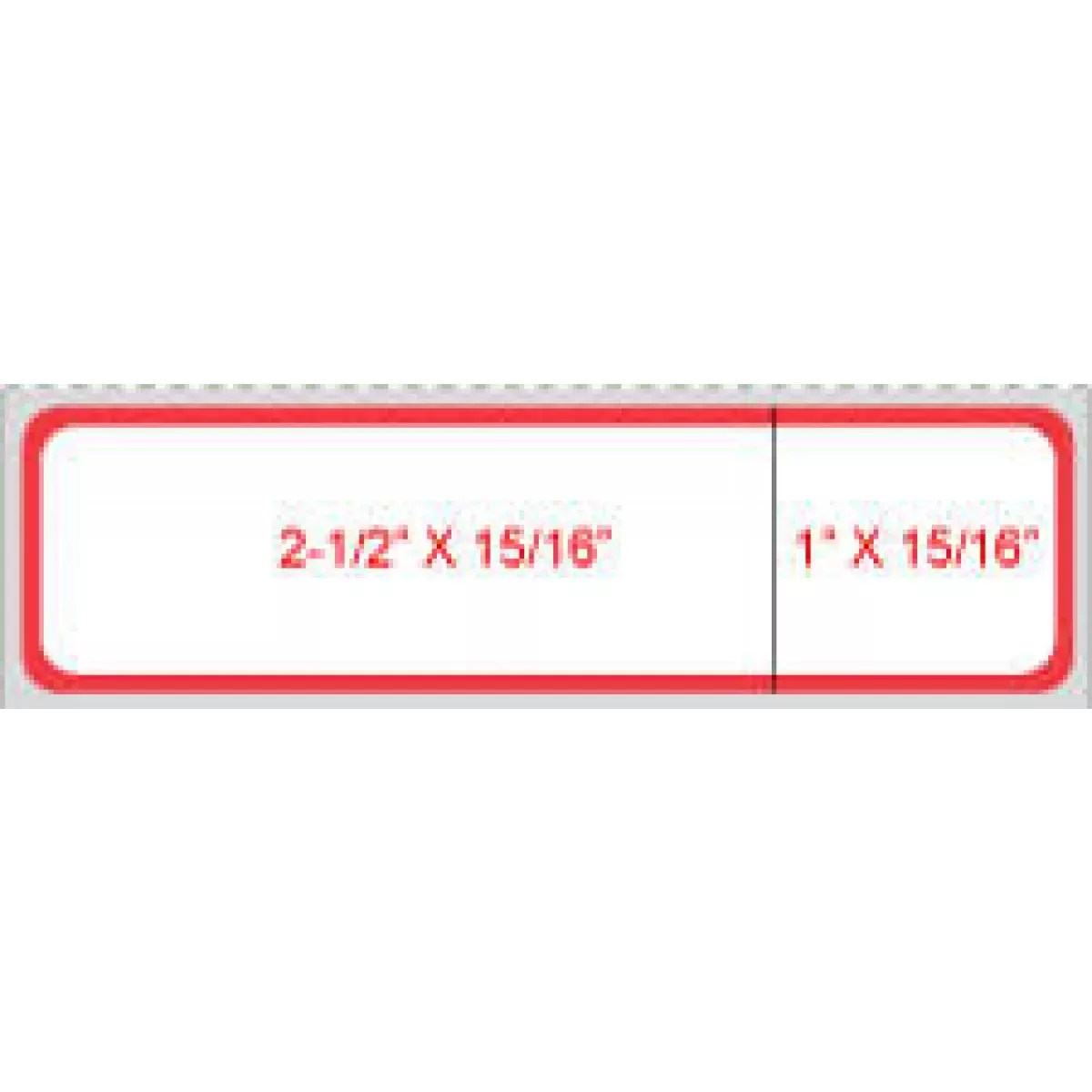 Label Cpsi Direct Thermal Paper Permanent 3" Core 3 1/2" X 15/16" White With Red 5000 Per Roll