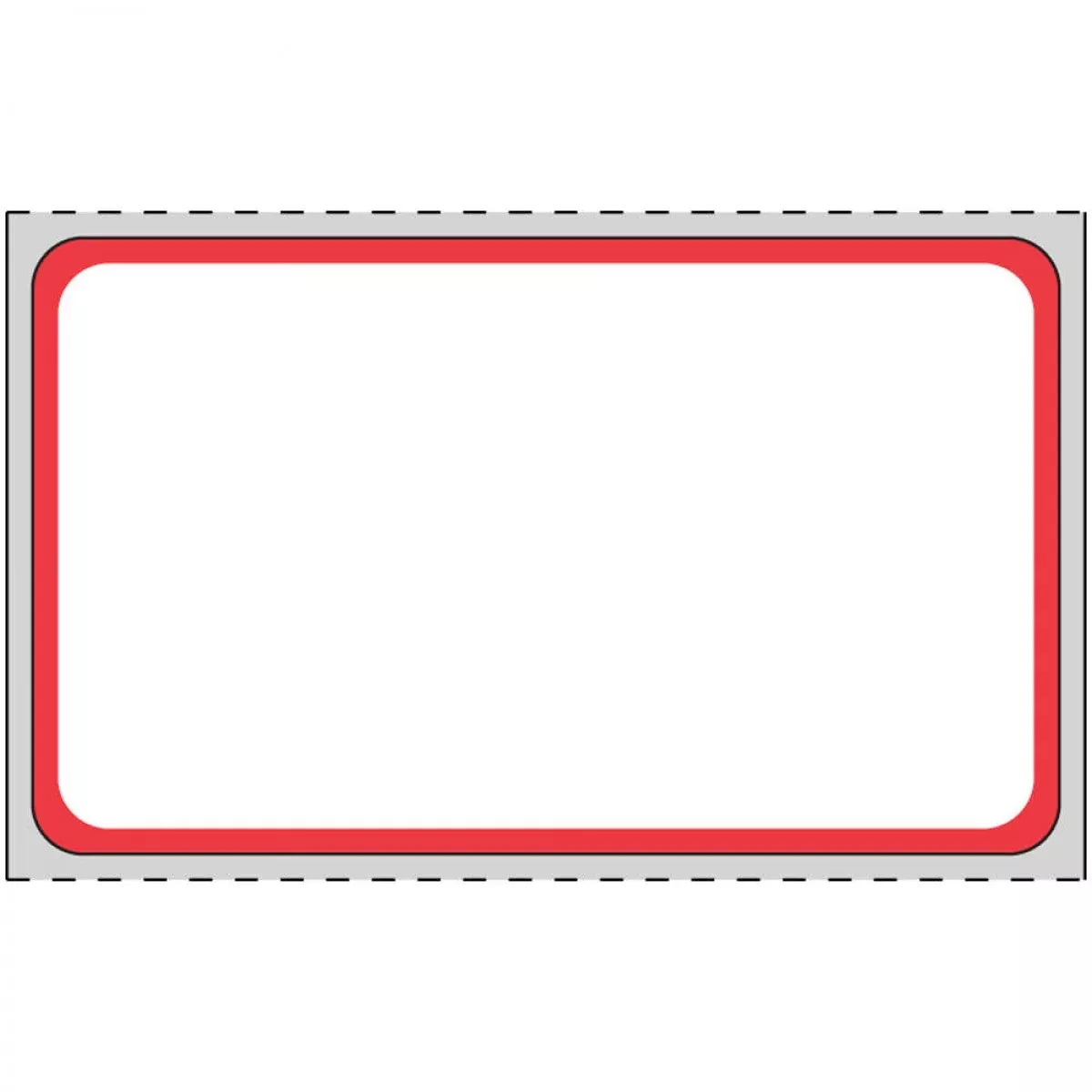 Label Direct Thermal Paper Permanent 1" Core 2 1/2" X 1 1/2" White With Red 960 Per Roll, 8 Rolls Per Case