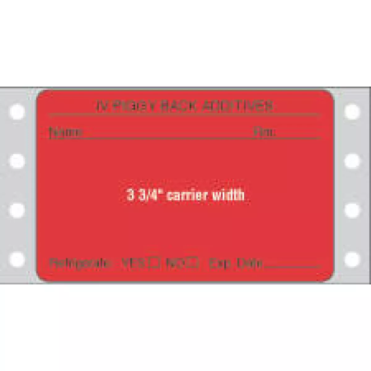 Label Dot Matrix Paper Permanent Additives 3" X 1.9375 Fl. Red 2500 Per Case