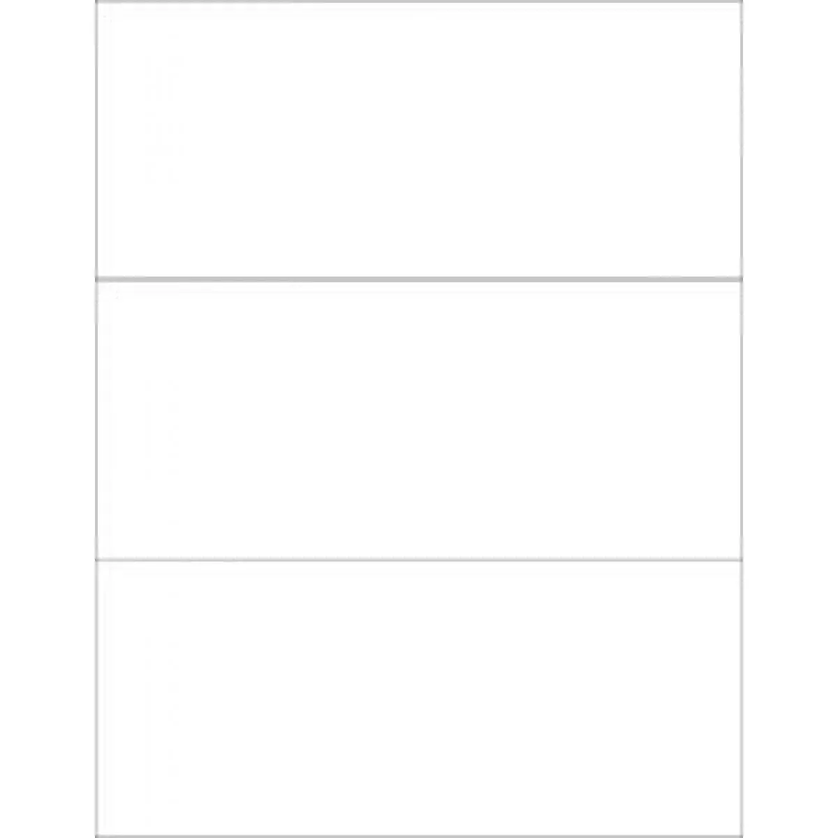 Label Laser Paper Permanent 8 1/2 " X 3 2/3" White 3 Per Sheet, 100 Sheets Per Package