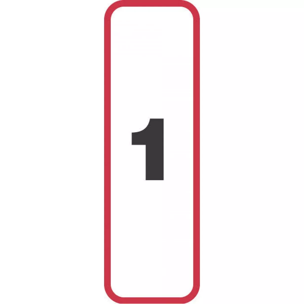 Label Paper Permanent 1 1 1/4" X 3/8" White With Red 1000 Per Roll