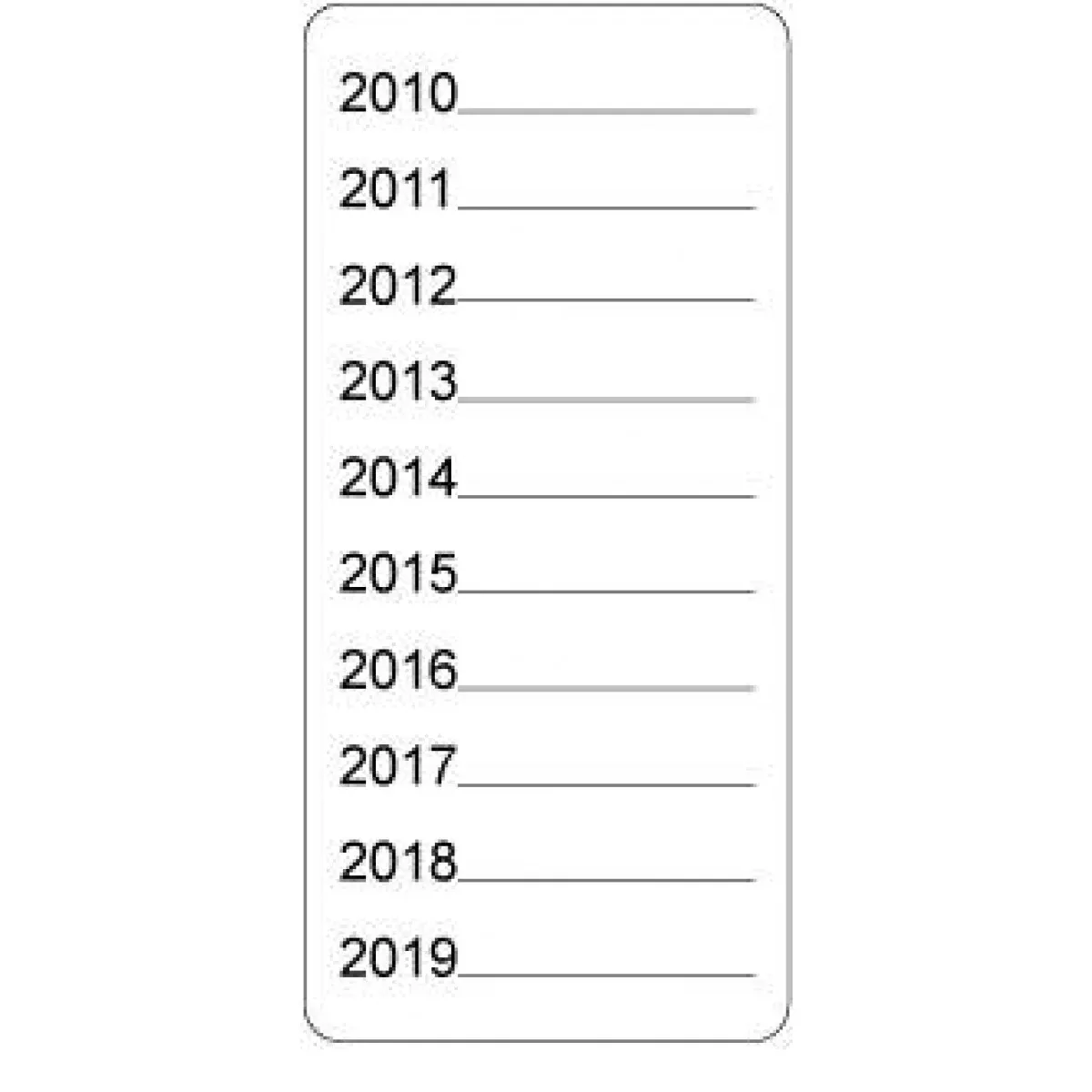 Label Paper Permanent 2010-2019 1 3/4" X 3 3/4" White 500 Per Roll