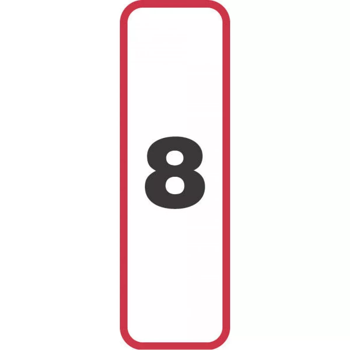 Label Paper Permanent 8 1 1/4" X 3/8" White With Red 1000 Per Roll