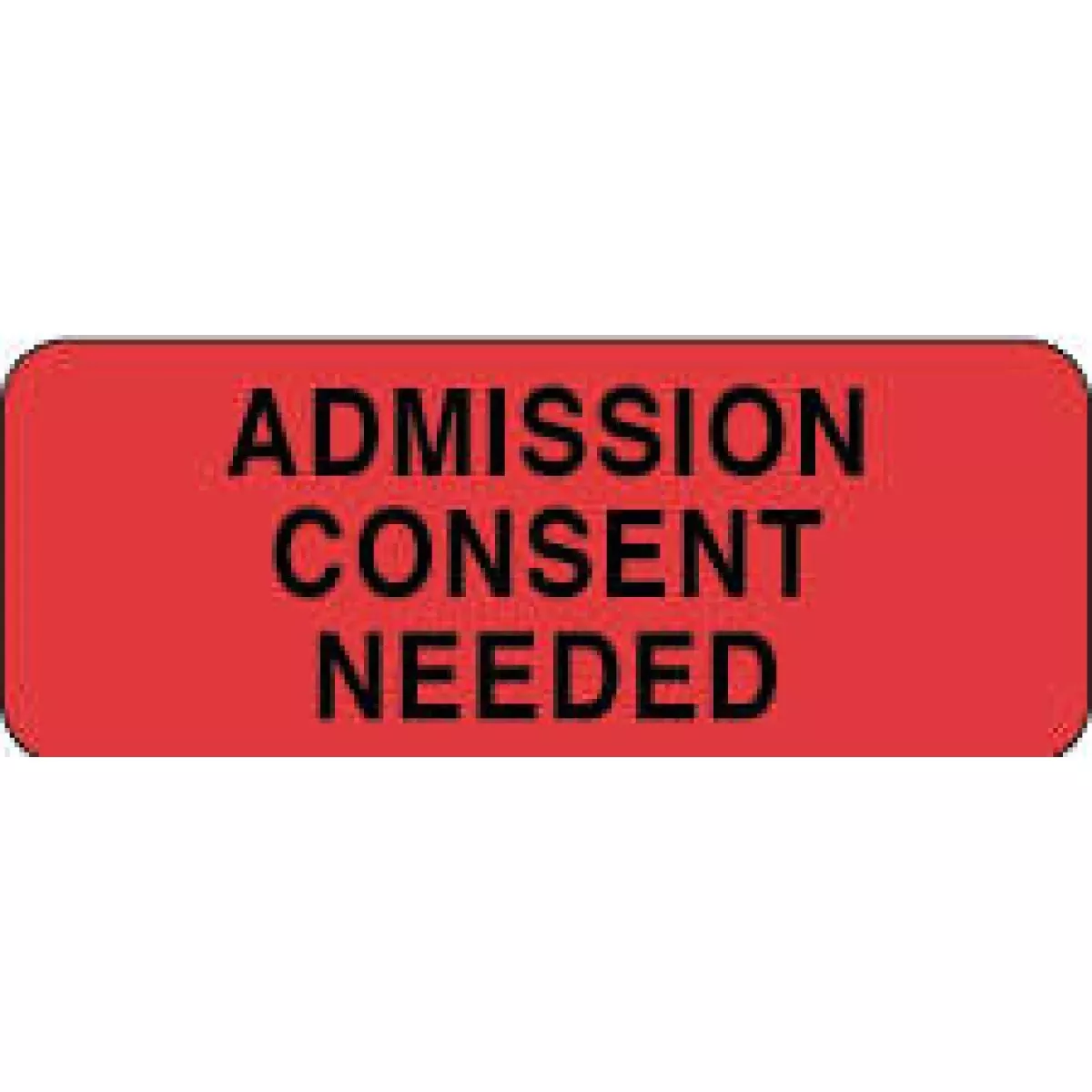 Label Paper Permanent Admission Consent 2 1/4" X 7/8" Fl. Red 1000 Per Roll