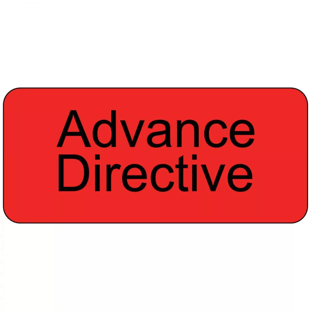 Label Paper Permanent Advance Directive 1" Core 2 1/4" X 1 Fl. Red 420 Per Roll