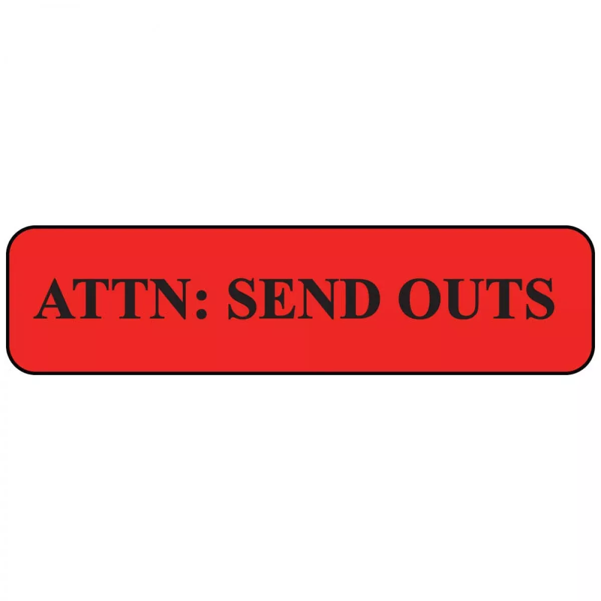 Label Paper Permanent Attn: Send Outs 1" Core 1 1/4" X 5/16" Fl. Red 760 Per Roll