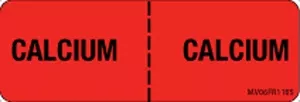 Label Paper Permanent Calcium : Calcium 1" Core 2 15/16" X 1 Fl. Red 333 Per Roll