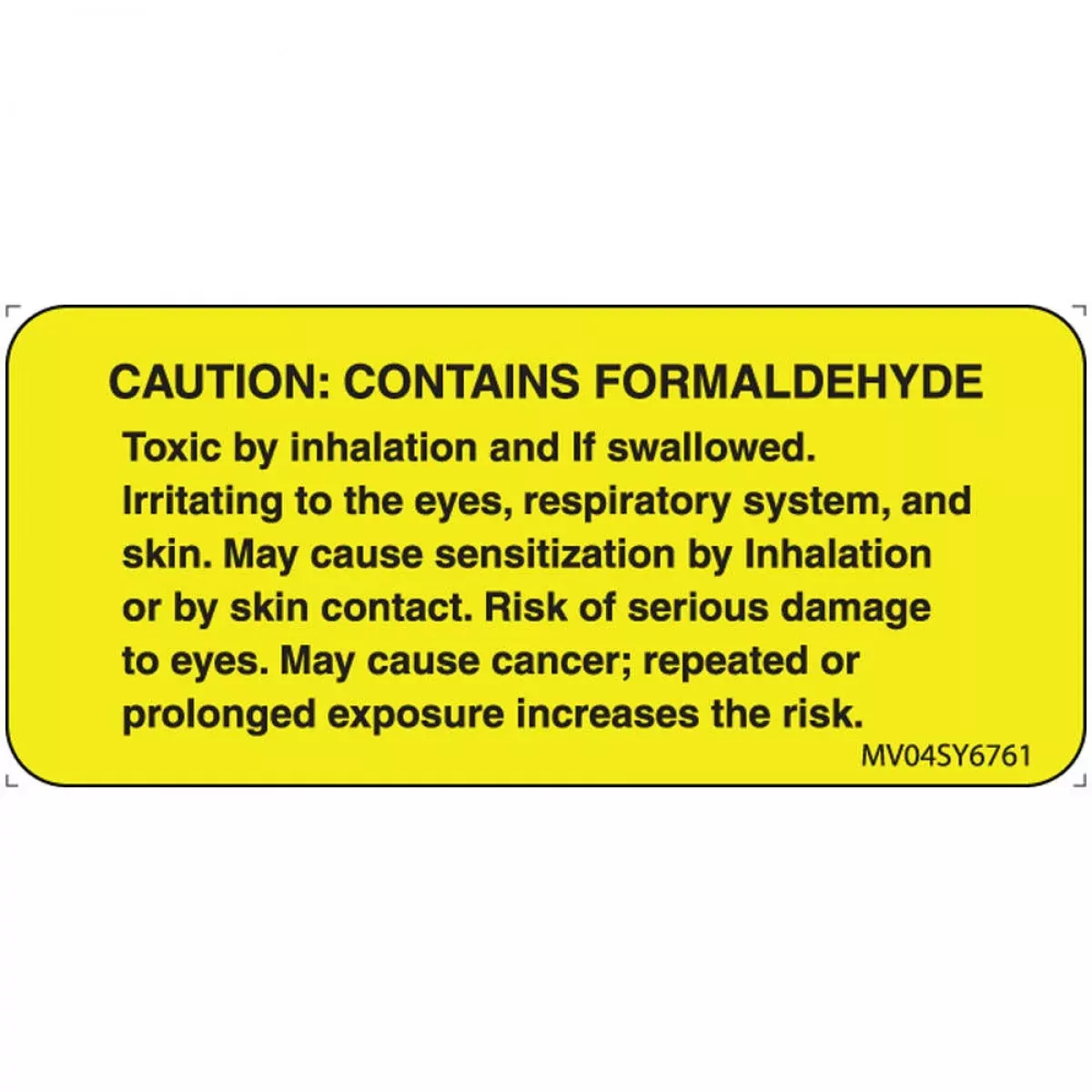 Label Paper Permanent Caution: Contains 1" Core 2 1/4" X 1 Yellow 420 Per Roll