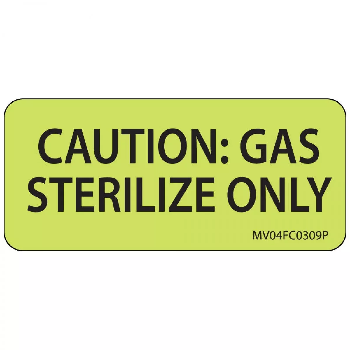 Label Paper Permanent Caution: Gas 1" Core 2 1/4" X 1 Fl. Chartreuse 420 Per Roll