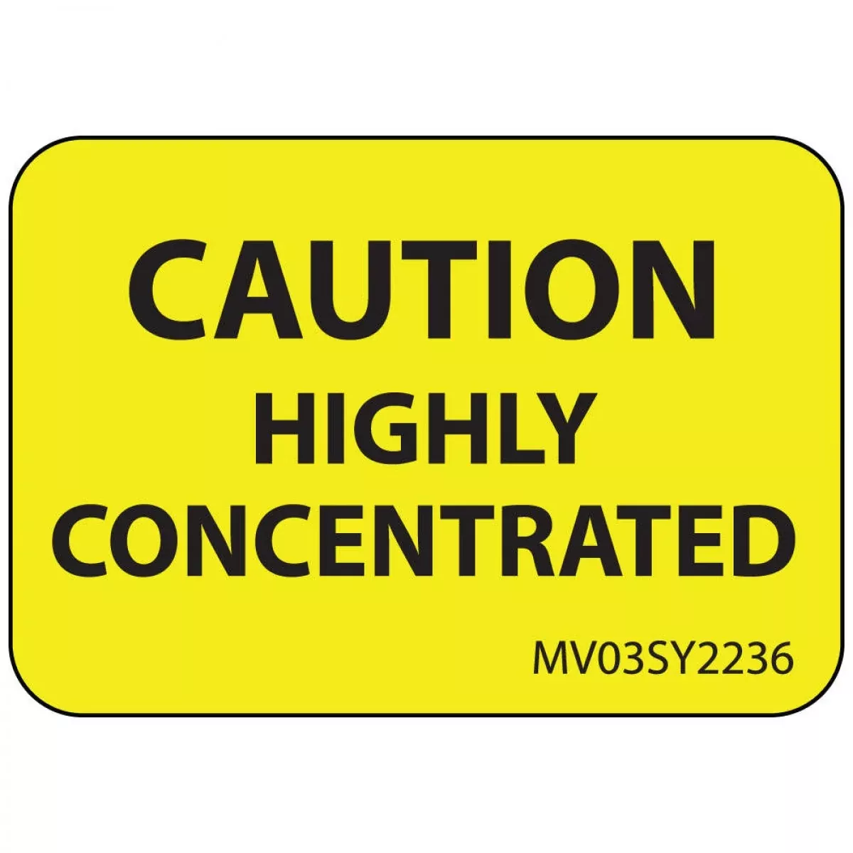 Label Paper Permanent Caution Highly 1" Core 1 7/16" X 1 Yellow 666 Per Roll