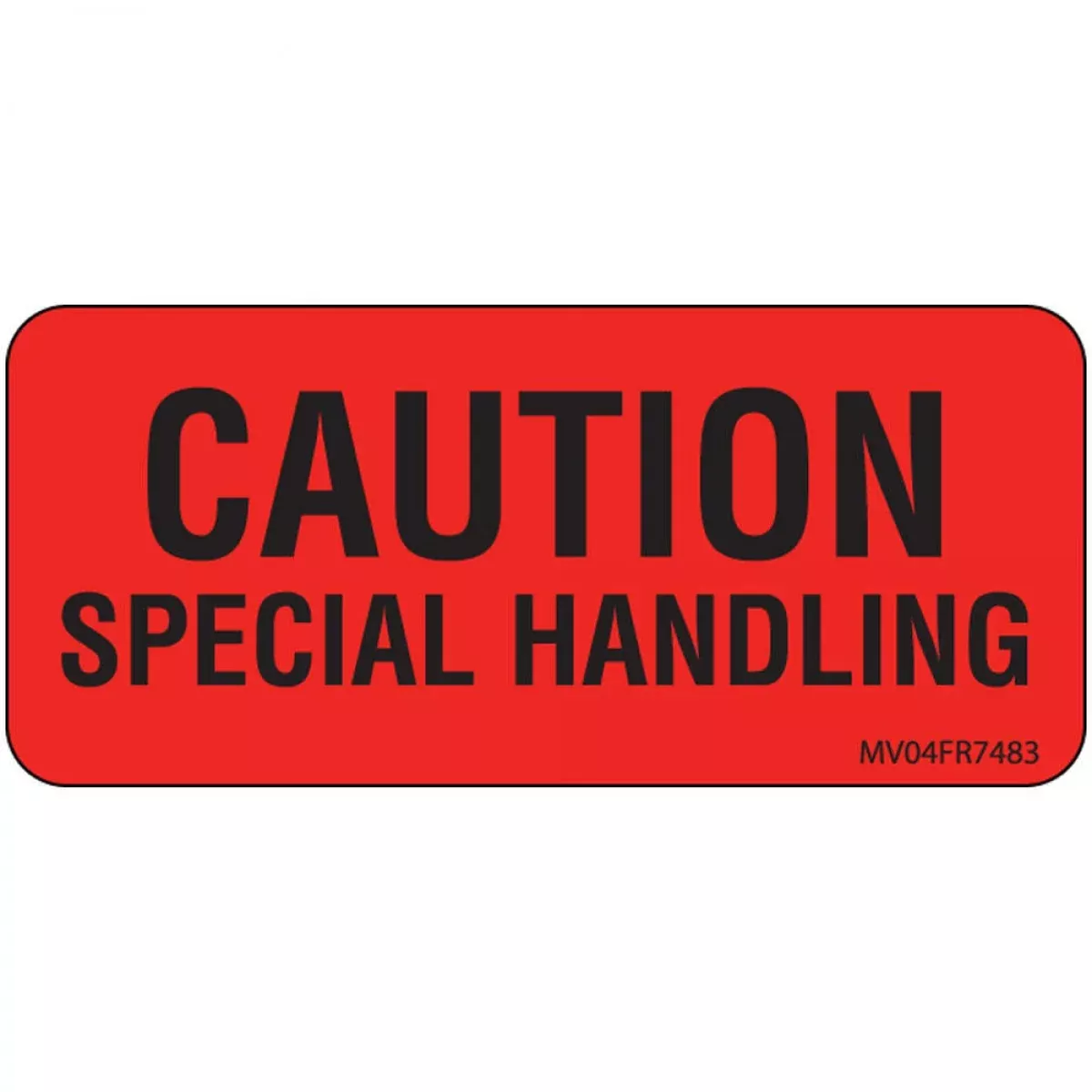 Label Paper Permanent Caution Special 1" Core 2 1/4" X 1 Fl. Red 420 Per Roll