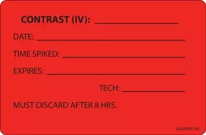 Label Paper Permanent Contrast (Iv): Date: 1" Core 4" X 2 5/8" Fl. Red 375 Per Roll