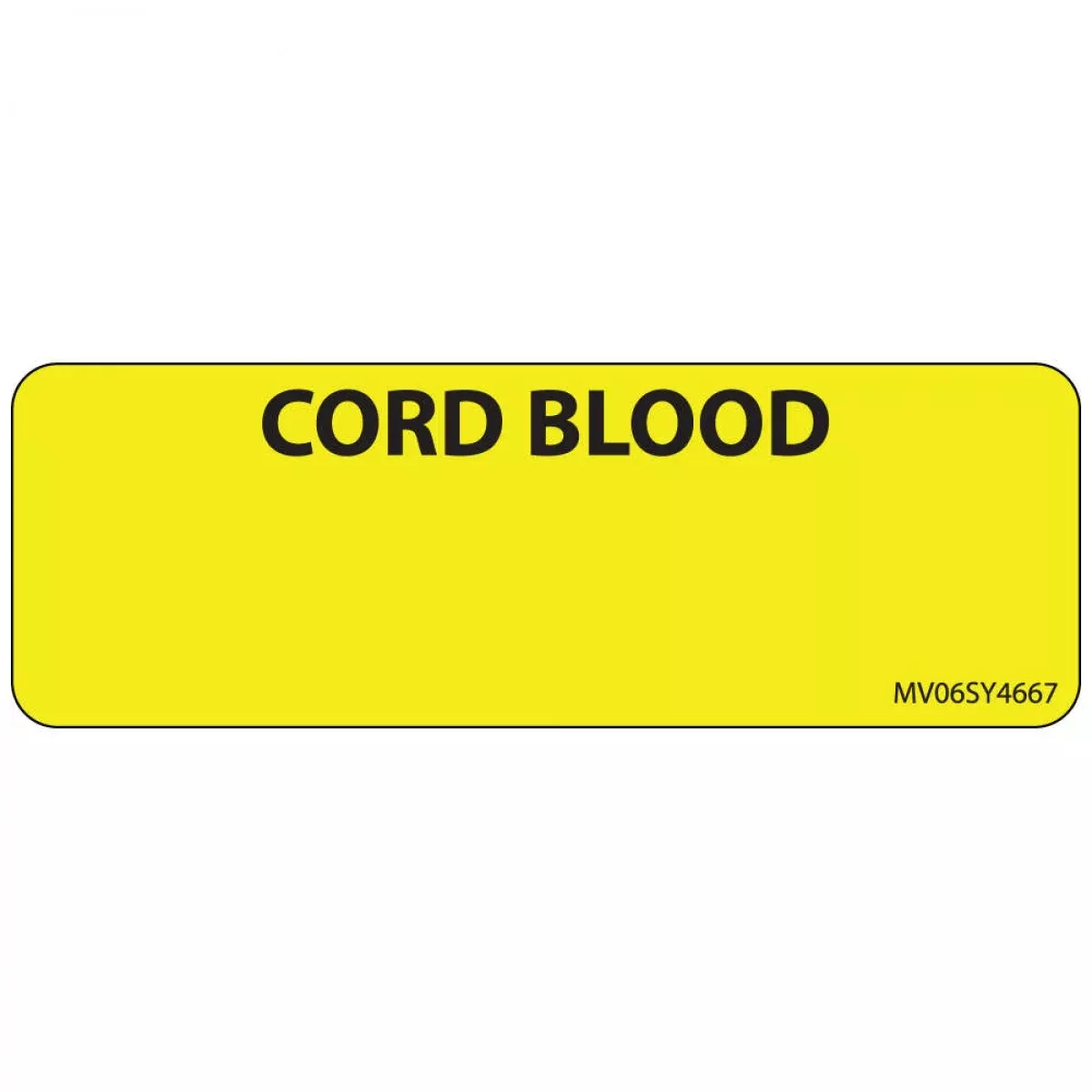 Label Paper Permanent Cord Blood 1" Core 2 15/16" X 1 Yellow 333 Per Roll