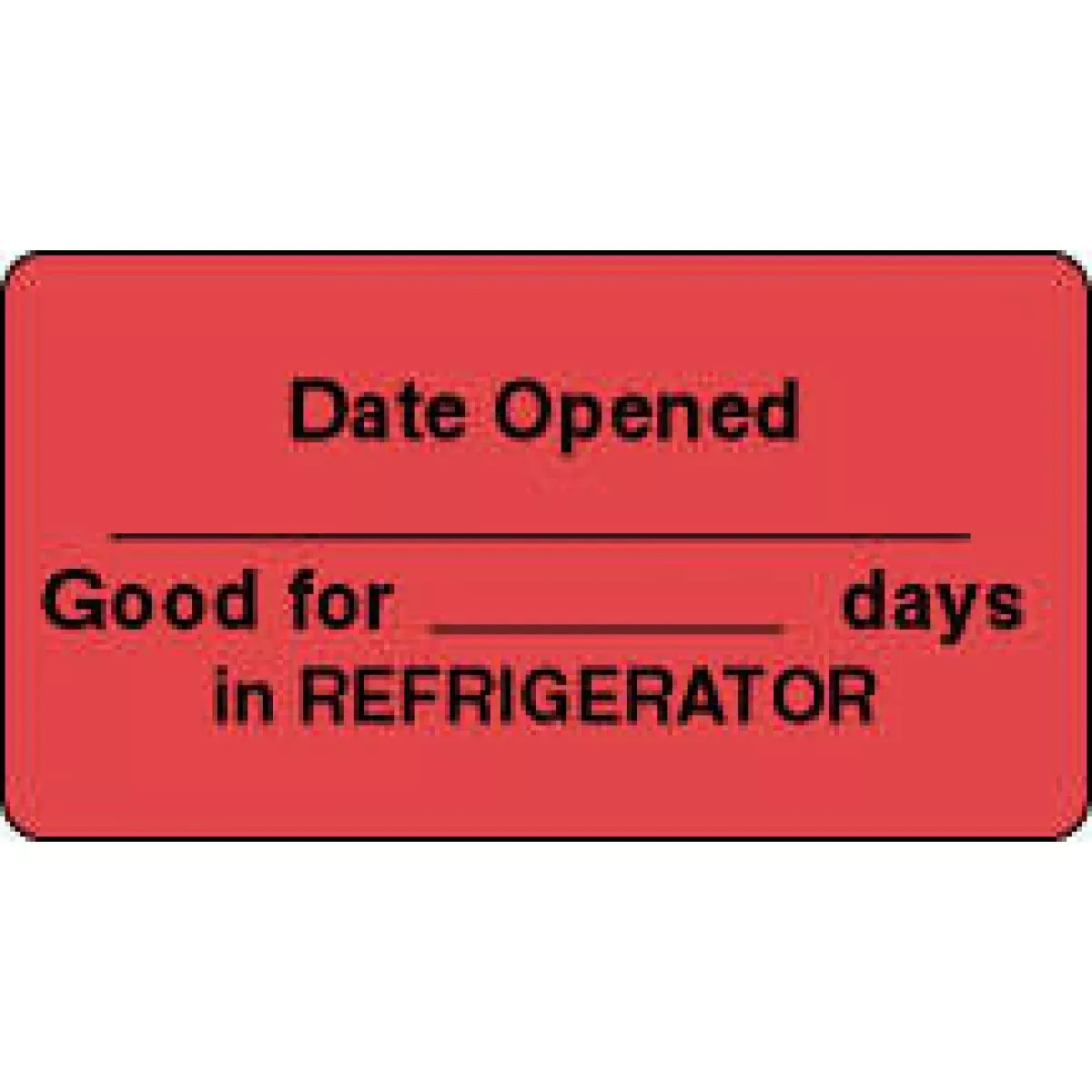 Label Paper Permanent Date Opened 1 5/8" X 7/8" Fl. Red 1000 Per Roll