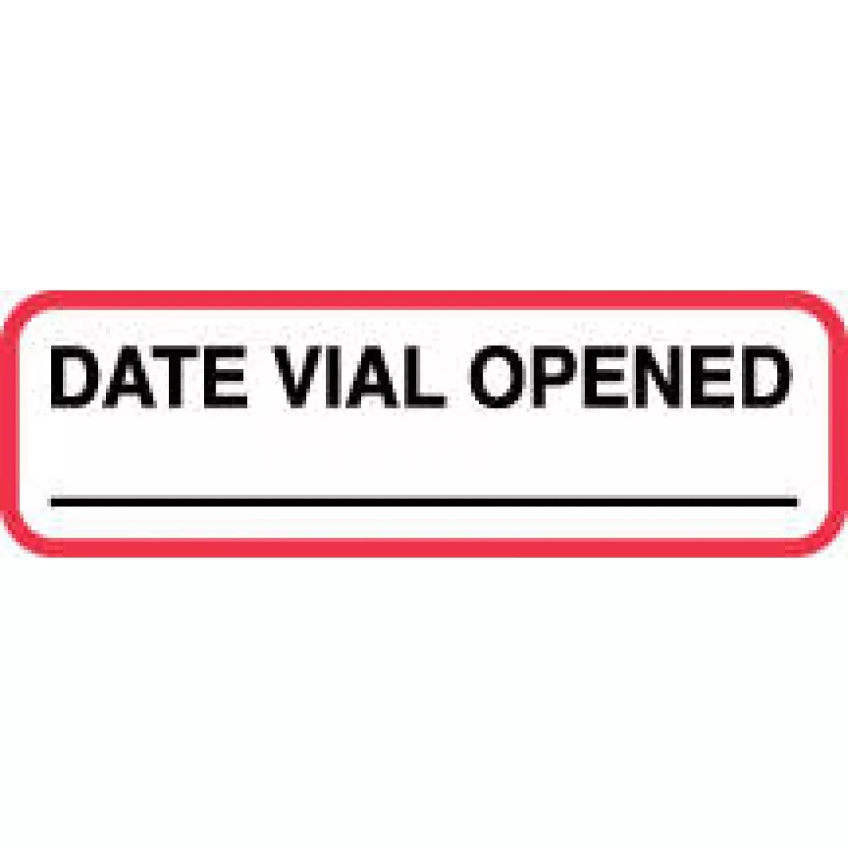 Label Paper Permanent Date Vial Opened 1 1/4" X 3/8" White With Red 1000 Per Roll