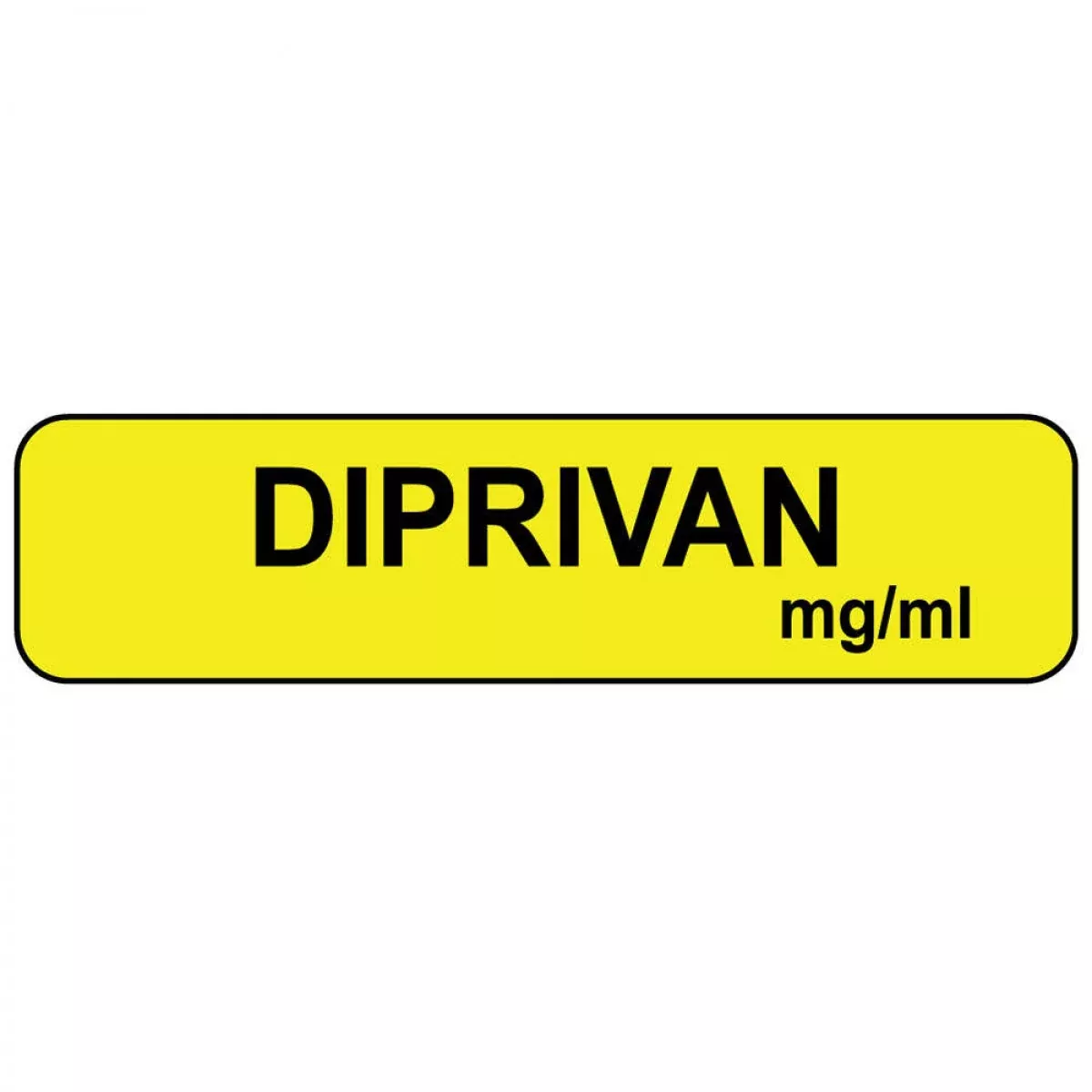 Label Paper Permanent Diprivan Mg/Ml 1" Core 1 1/4" X 5/16" Yellow 760 Per Roll