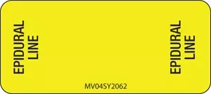 Label Paper Permanent Epidural Line 1" Core 2 1/4" X 1 Yellow 420 Per Roll