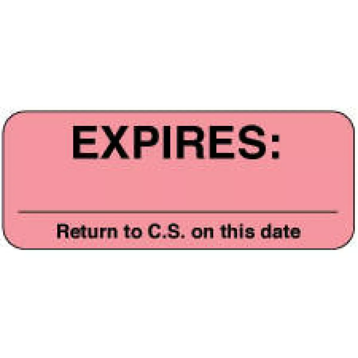 Label Paper Permanent Expires: ___ 2 1/4" X 7/8" Pink 1000 Per Roll