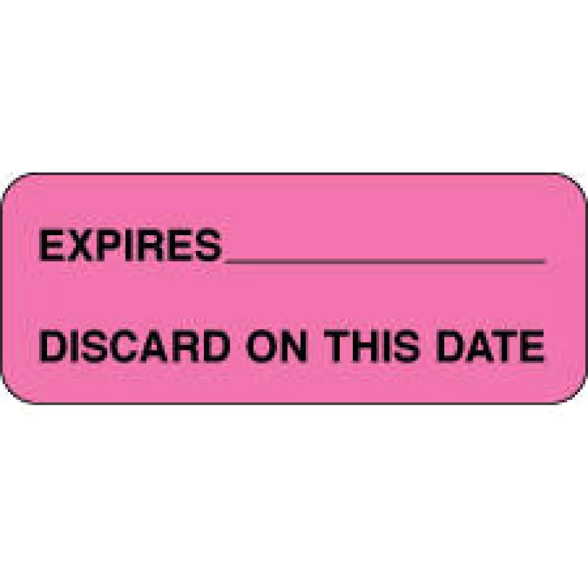 Label Paper Permanent Expires ___ Discard 2 1/4" X 7/8" Fl. Pink 1000 Per Roll