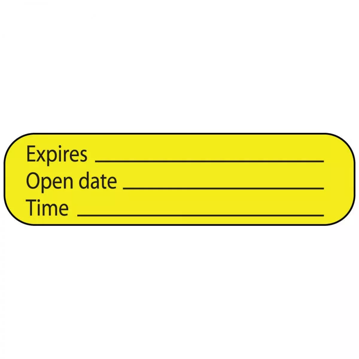 Label Paper Permanent Expires Open Date 1" Core 1 7/16" X 3/8" Yellow 666 Per Roll