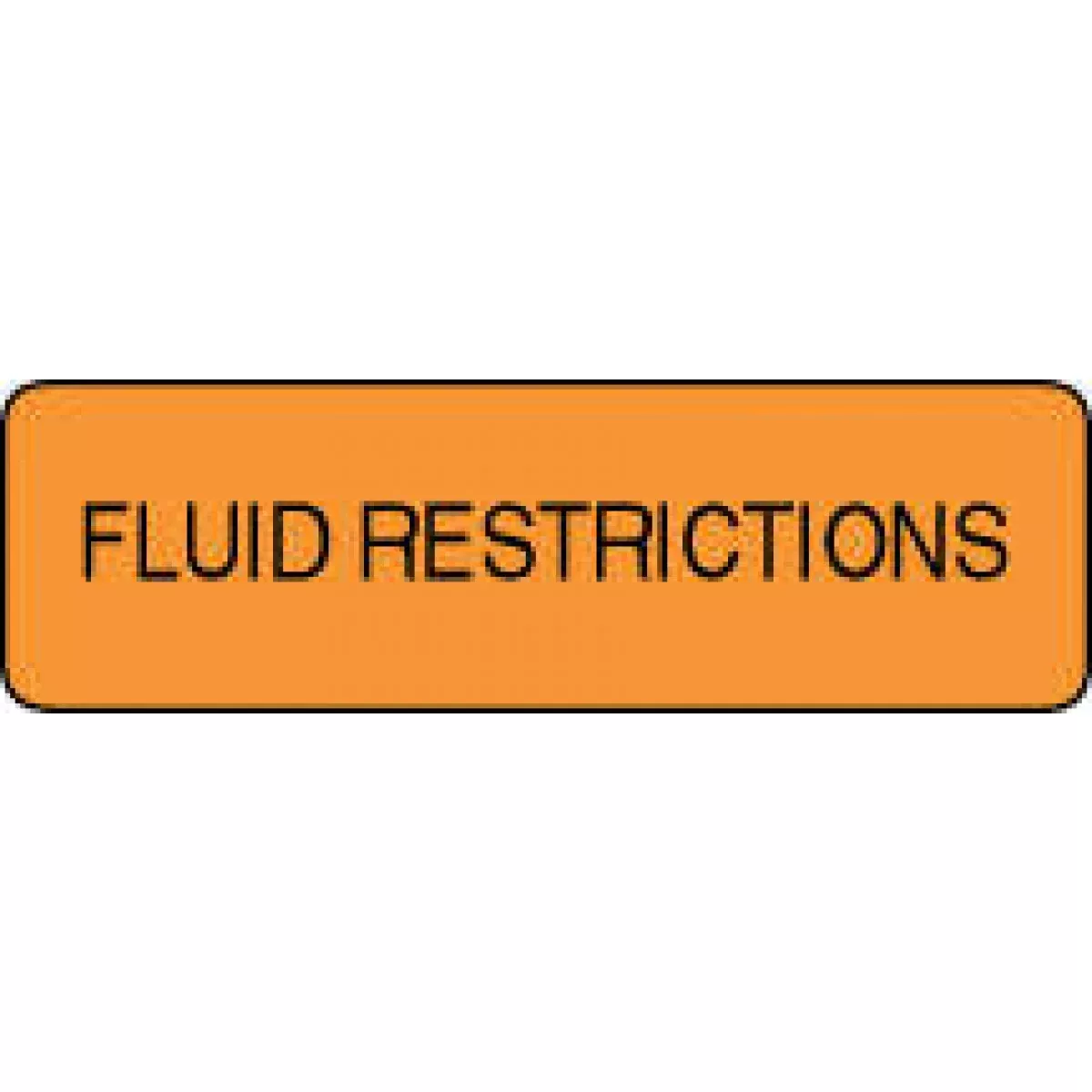 Label Paper Permanent Fluid Restrictions 1 1/4" X 3/8" Fl. Orange 1000 Per Roll