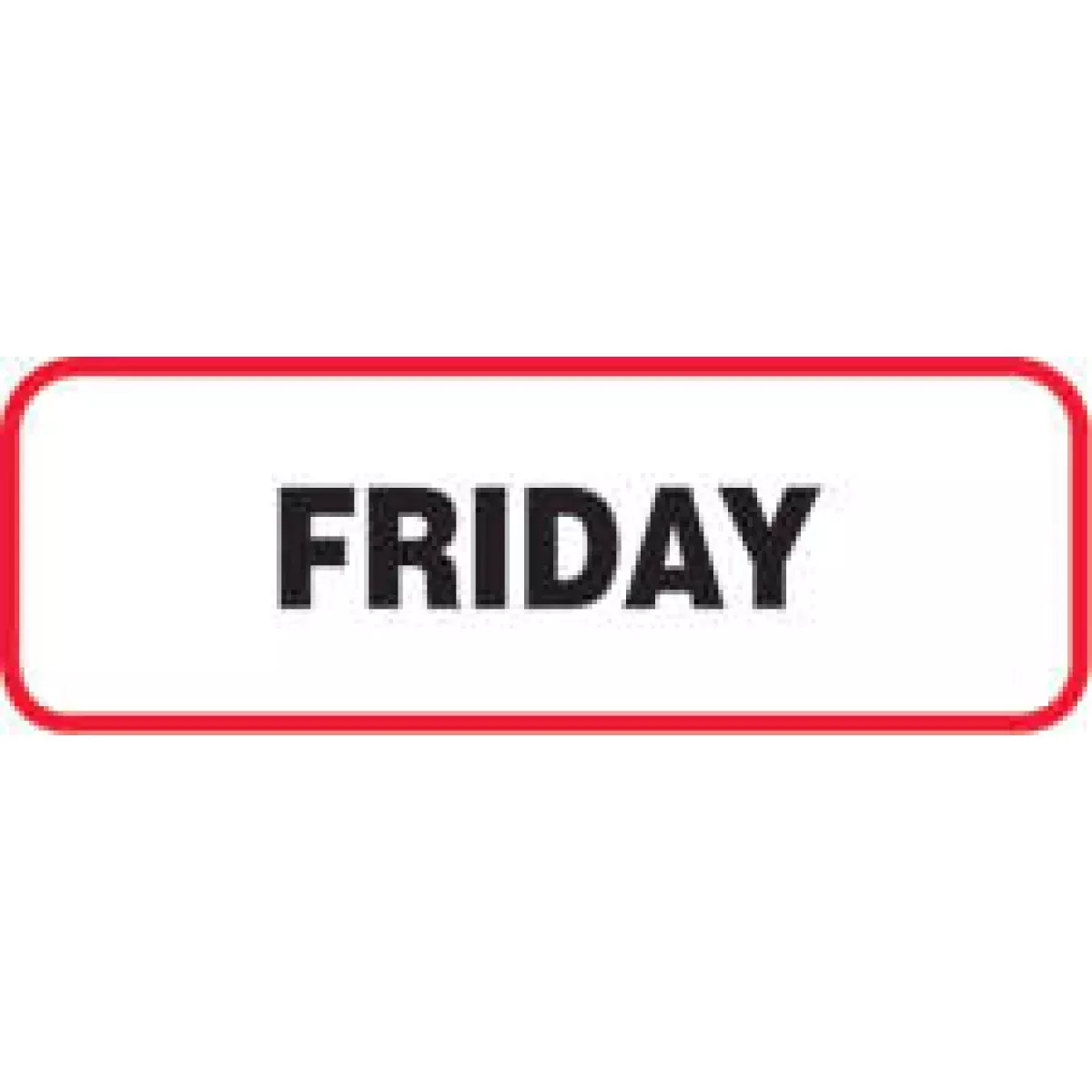 Label Paper Permanent Friday 1 1/2" X 1/2" White With Red 1000 Per Roll