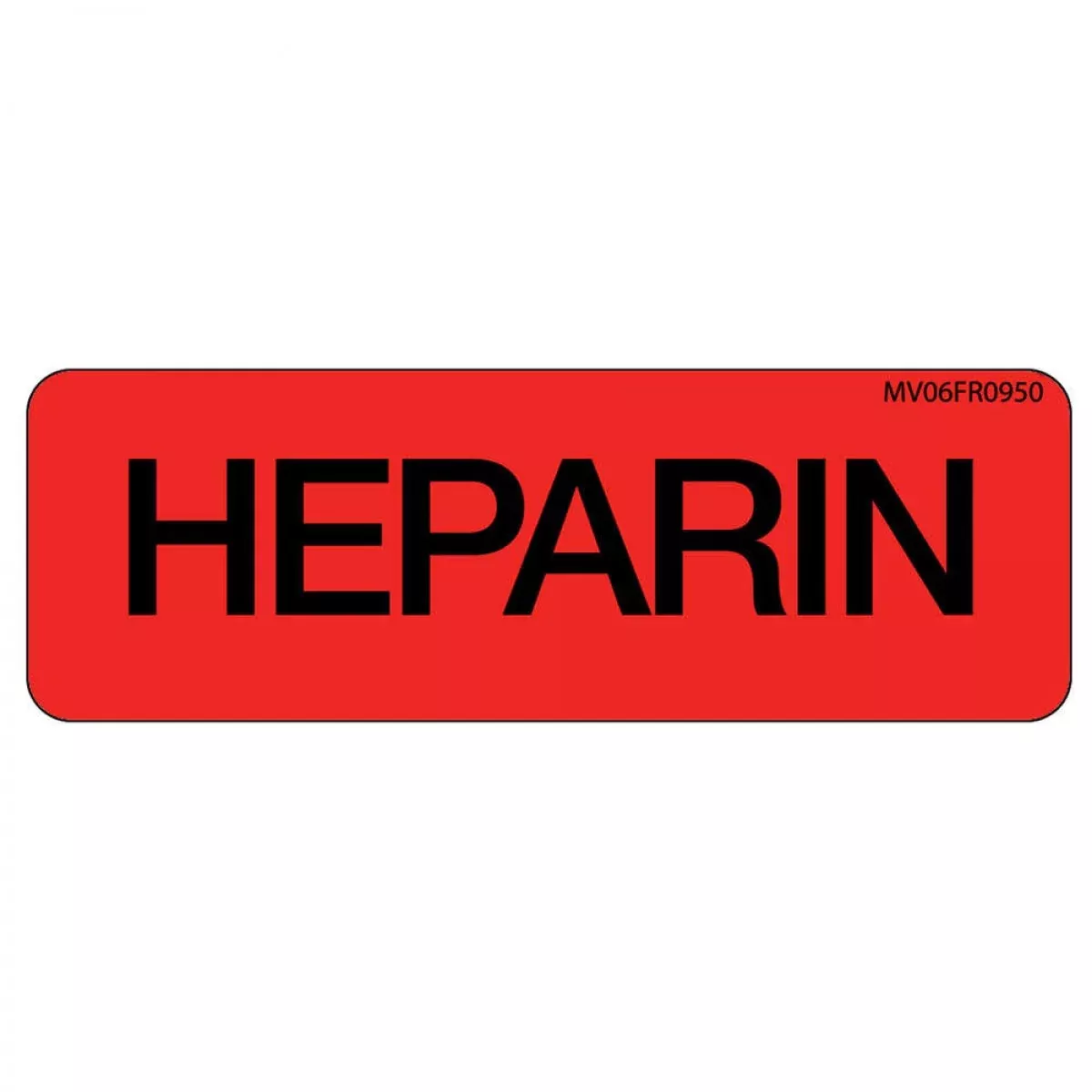 Label Paper Permanent Heparin 1" Core 2 15/16" X 1 Fl. Red 333 Per Roll