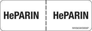Label Paper Permanent Heparin : Heparin 1" Core 2 15/16" X 1 White 333 Per Roll