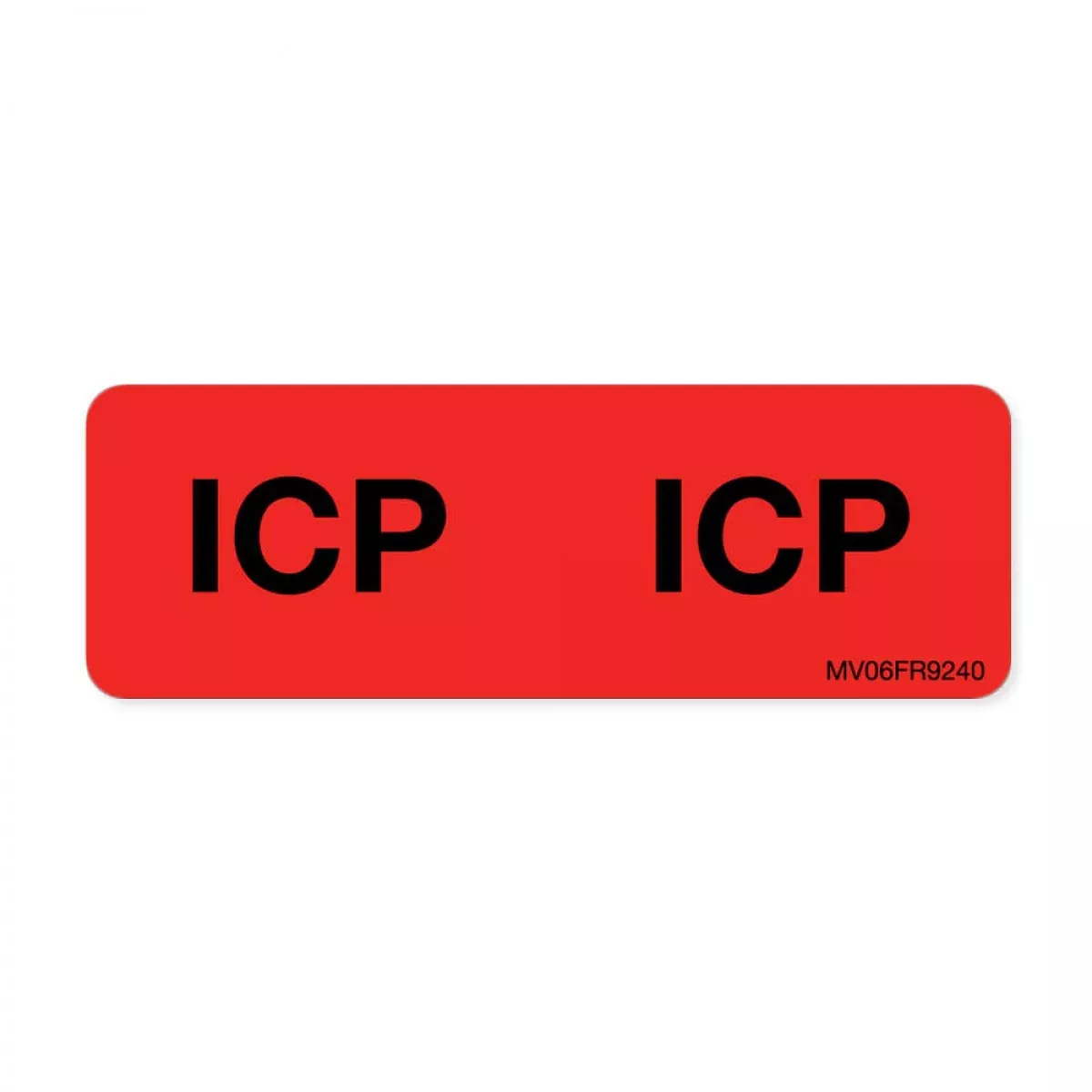 Label Paper Permanent Icp : Icp 1" Core 2 15/16" X 1 Fl. Red 333 Per Roll