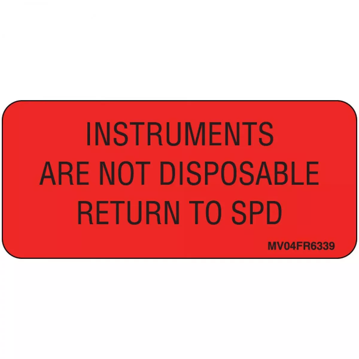 Label Paper Permanent Instruments Are Not 1" Core 2 1/4" X 1 Fl. Red 420 Per Roll