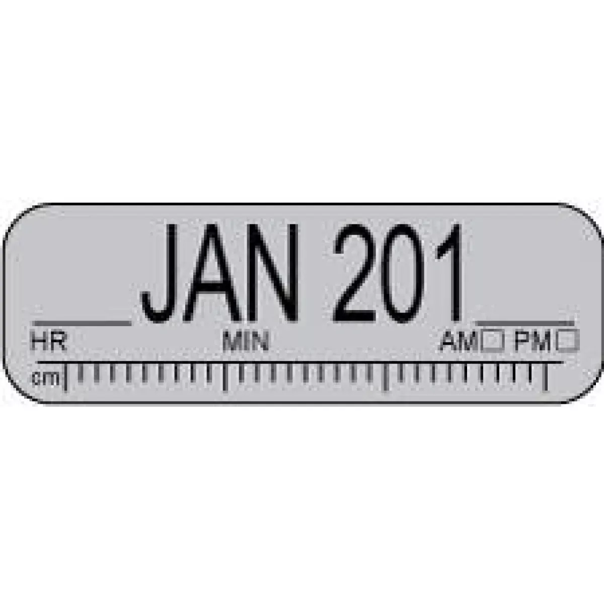 Label Paper Permanent ___Jan 200___ 1 1/2" X 1/2" Gray 500 Per Roll